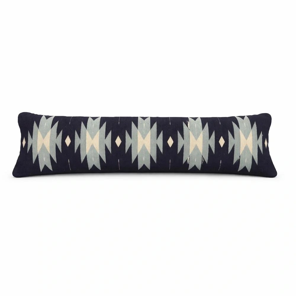 The Citizenry Nizado‎ 48” Lumbar Pillow Indigo Wool 12x48